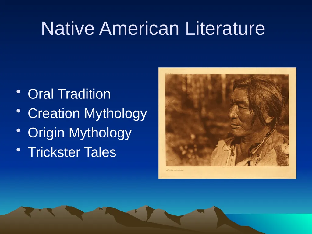 Native American Literature Oral Tradition Creation - slide 1 of 18