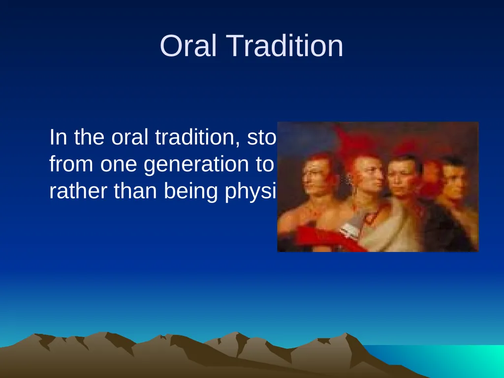 Native American Literature Oral Tradition Creation - slide 2 of 18