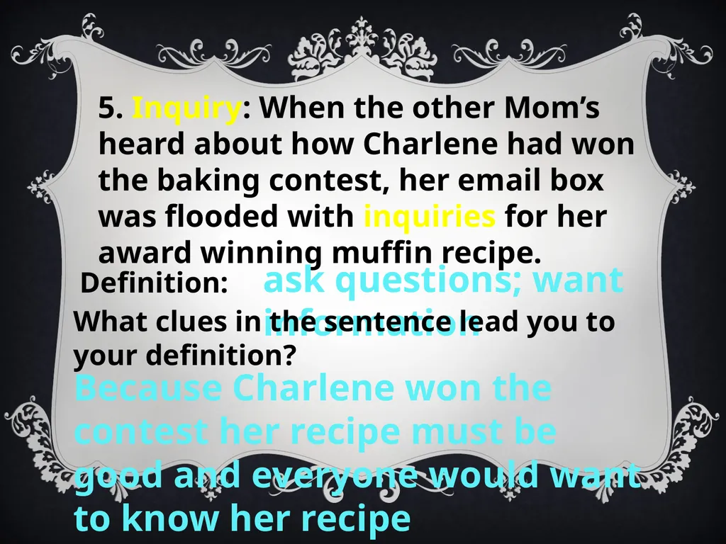 CONTEXT CLUES North Junior High School 8th Grade - slide 14 of 22