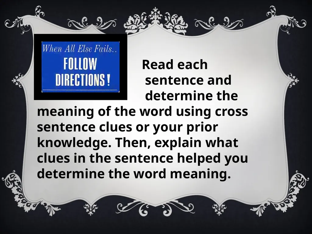 CONTEXT CLUES North Junior High School 8th Grade - slide 9 of 22
