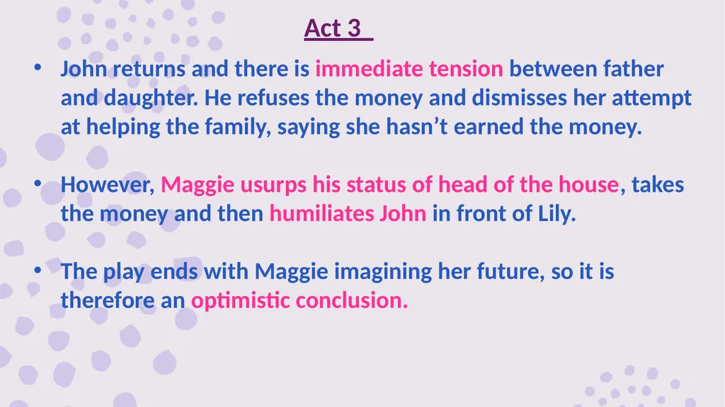 Men Should Weep Revision The Plot Act 1 Scene 1 - slide 9 of 15