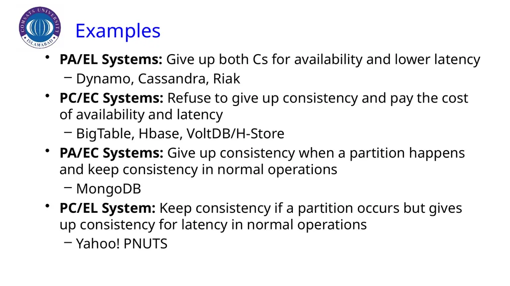 CAP Theorem CAP Theorem Assumed by Prof. Eric - slide 45 of 64