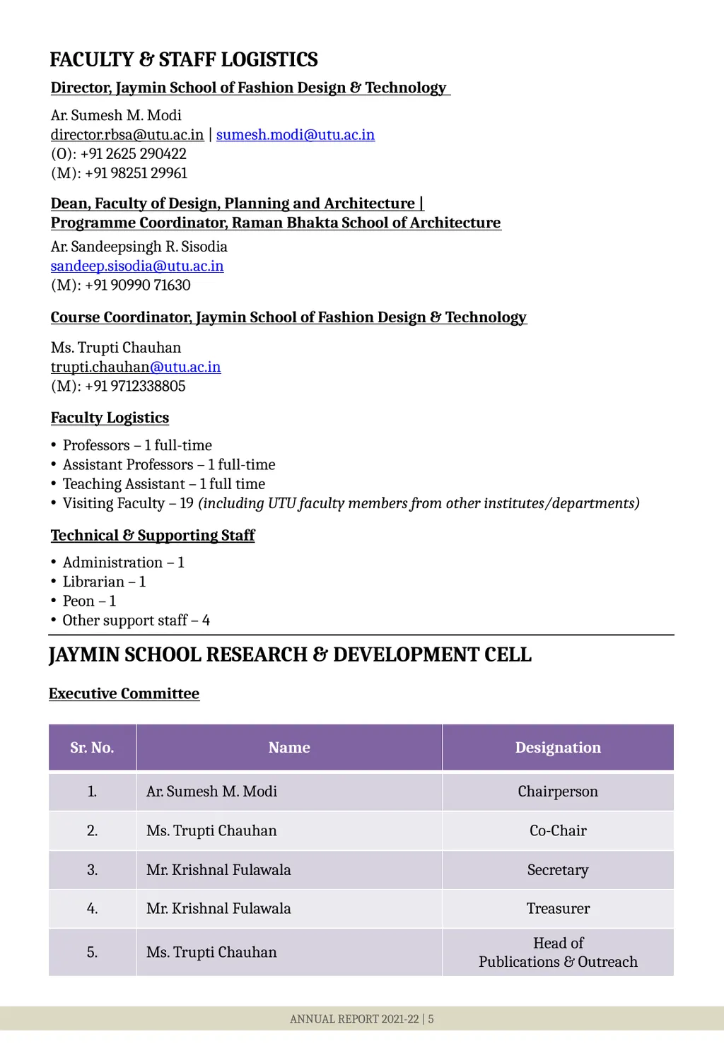 DETAILS OF FACULTY MEMBERS ANNUAL REPORT 2021-22 | - slide 5 of 9