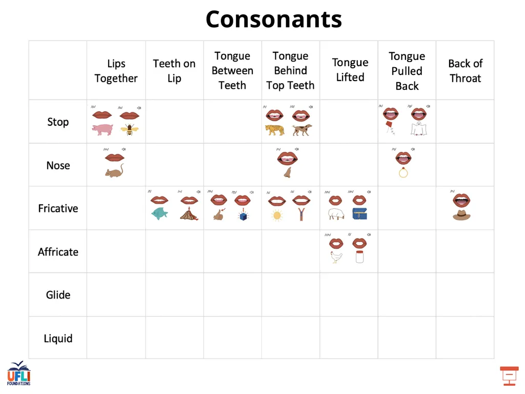 Getting Ready Lesson E Consonants Consonants - slide 6 of 35