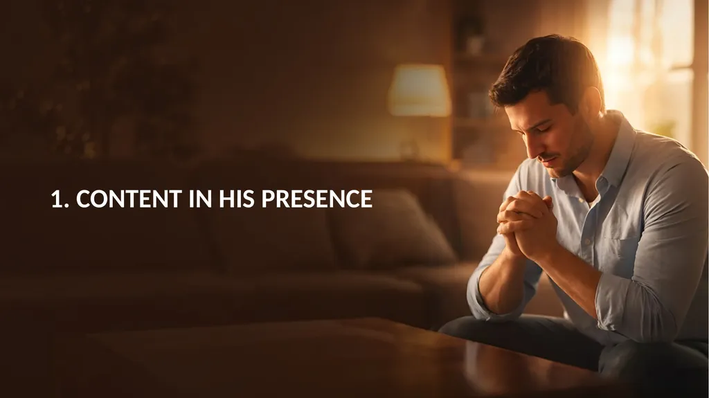 PRAYER – TIME ALONE WITH GOD 1. CONTENT IN HIS - slide 3 of 22