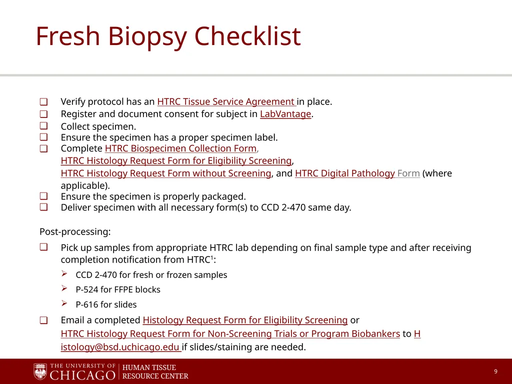 Human Tissue Resource Center (HTRC) Core Facility - slide 9 of 15