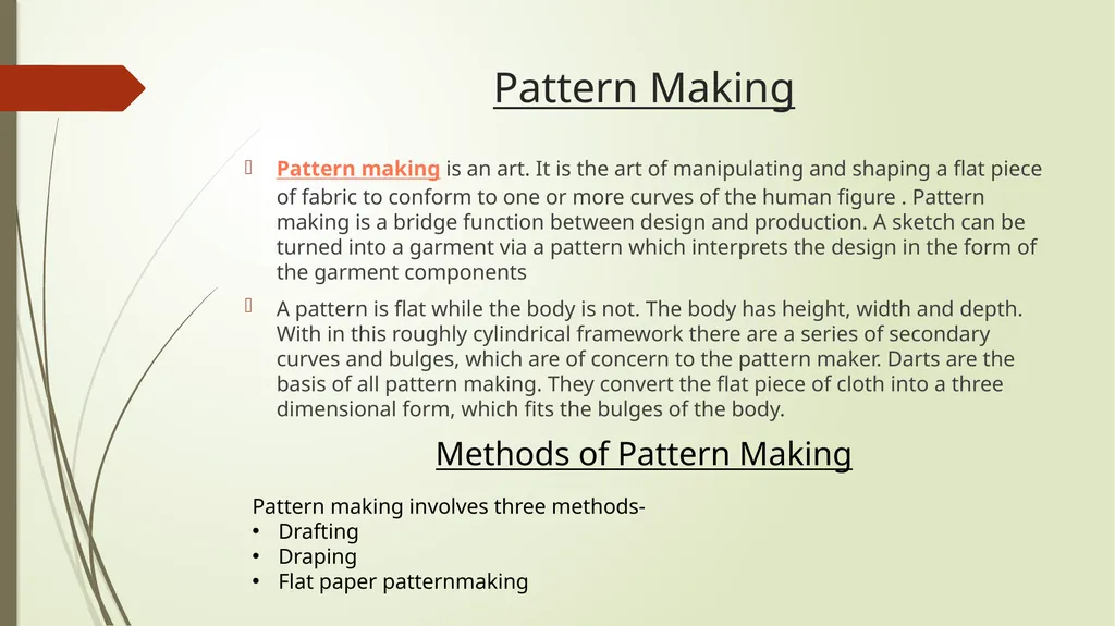 Apparel designing and modern pattern development - slide 29 of 41
