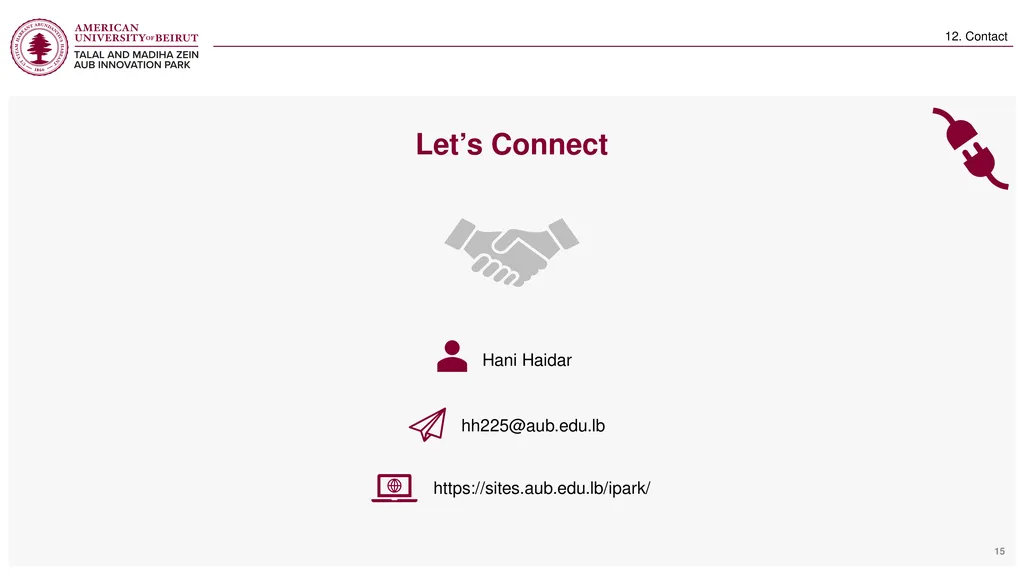 Startup: Pitch deck template Hani Haidar – Program - slide 15 of 16