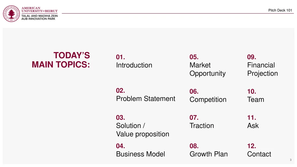Startup: Pitch deck template Hani Haidar – Program - slide 3 of 16