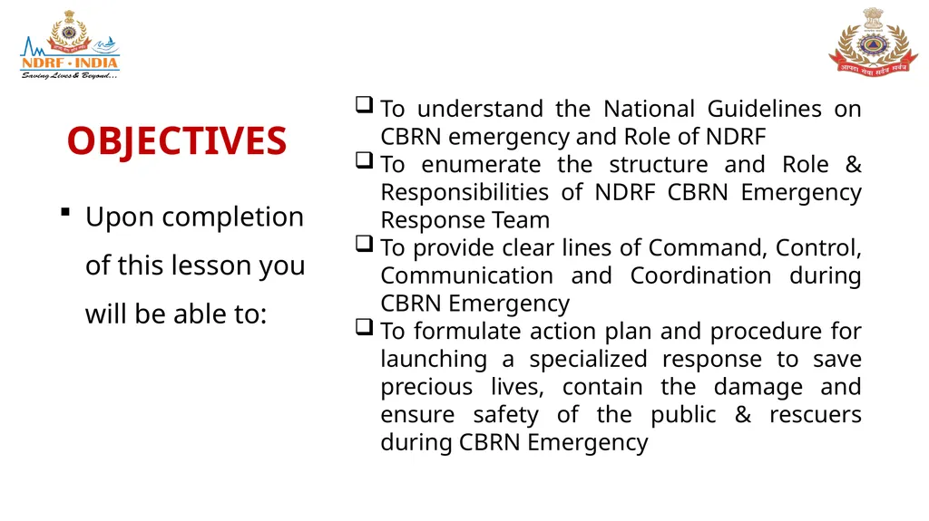 STANDARD OPERATING PROCEDURE (SOP) FOR CBRN - slide 2 of 69