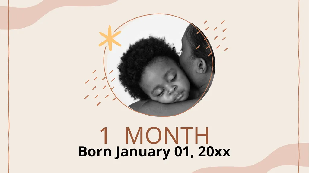 ADRIEN KING Baby photo album 1 MONTH Born January - slide 2 of 13