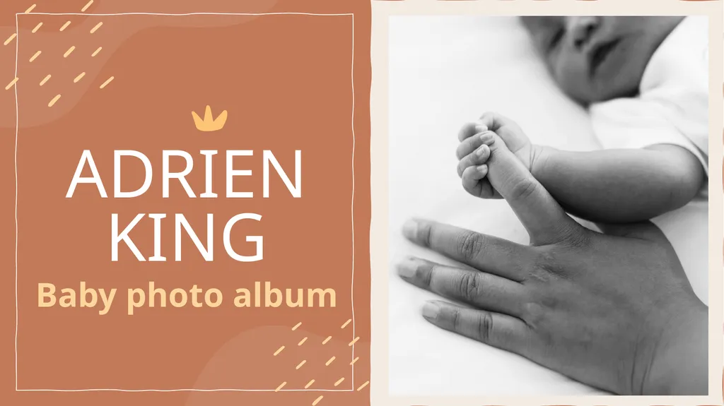 ADRIEN KING Baby photo album 1 MONTH Born January - slide 1 of 13