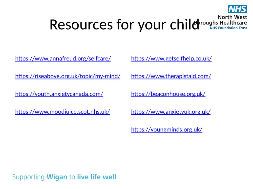 Supporting your child’s mental health and - slide 37 of 39