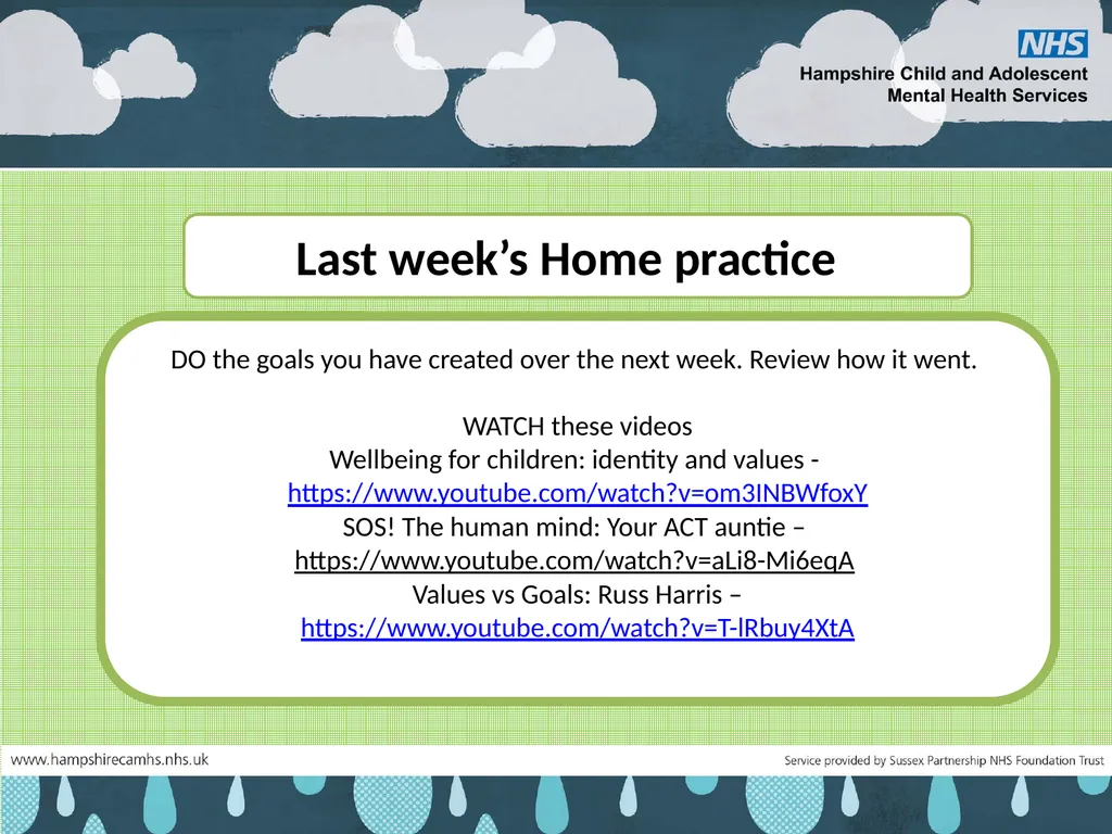 Welcome back to week 3 of Your life, Your way - slide 3 of 14