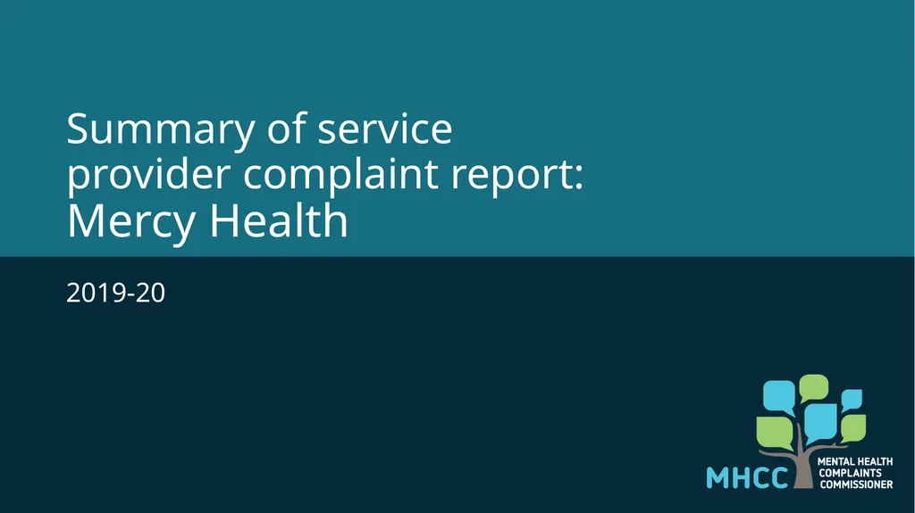 Summary of service provider complaint report: - slide 1 of 16