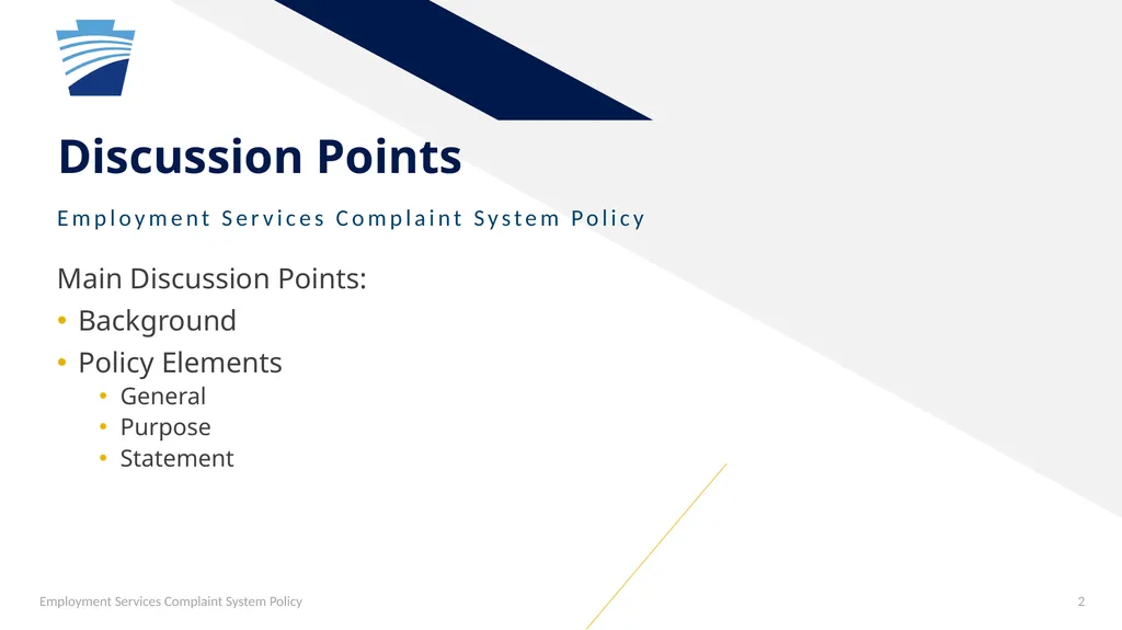 General Overview Employment Services Complaint - slide 2 of 21