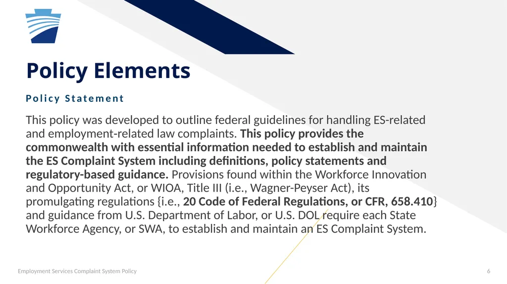 General Overview Employment Services Complaint - slide 6 of 21