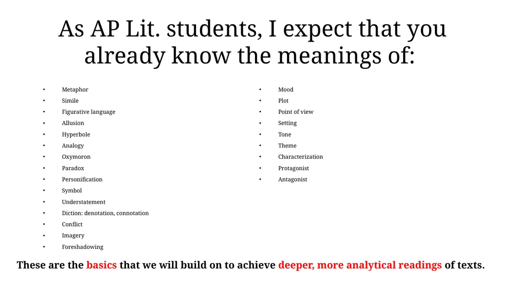 AP English Literature & Composition Rhetorical - slide 2 of 26