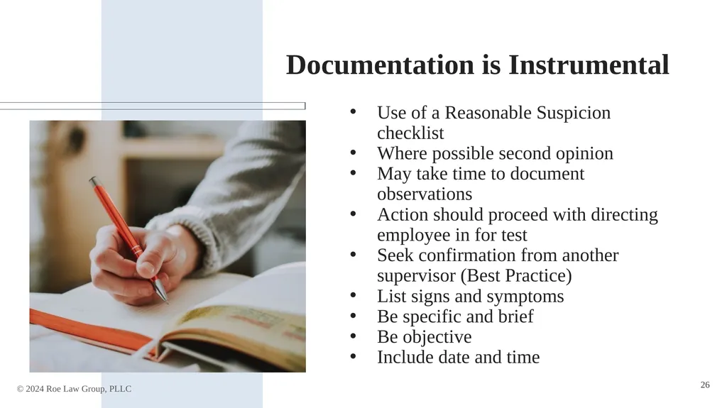 Reasonable Suspicion Workplace Manager Training 60 - slide 26 of 34