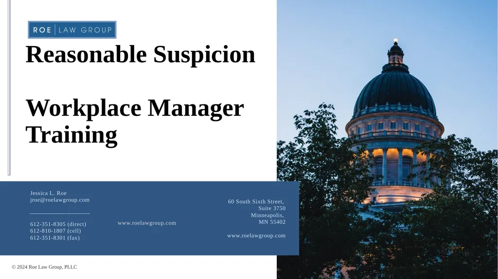 Reasonable Suspicion Workplace Manager Training 60 - slide 1 of 34