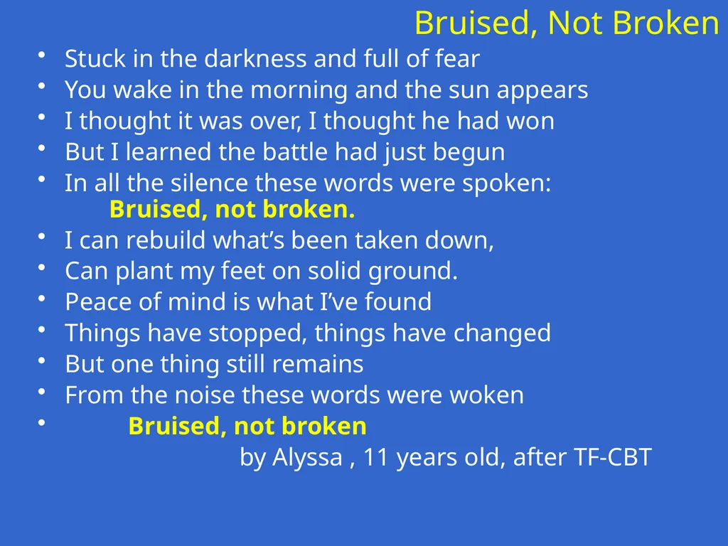Trauma-Focused Cognitive-Behavioral Therapy - slide 160 of 195