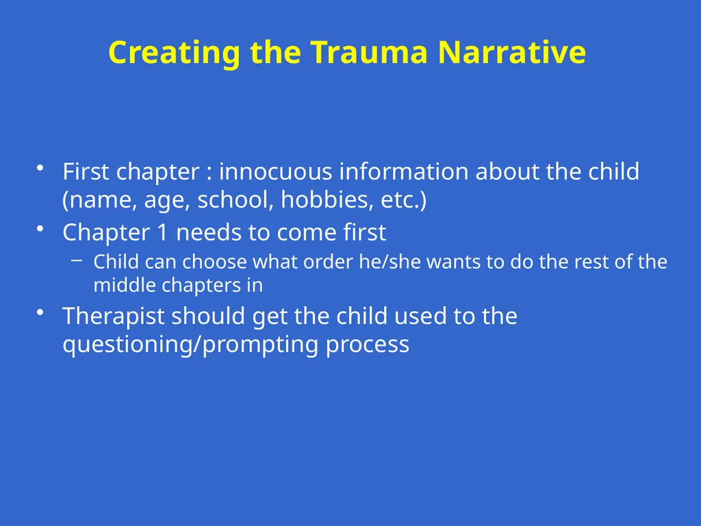 Trauma-Focused Cognitive-Behavioral Therapy - slide 128 of 195
