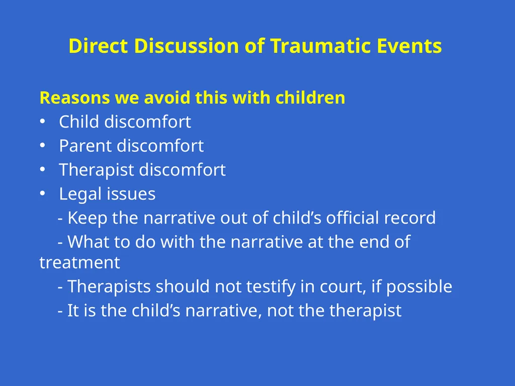 Trauma-Focused Cognitive-Behavioral Therapy - slide 124 of 195