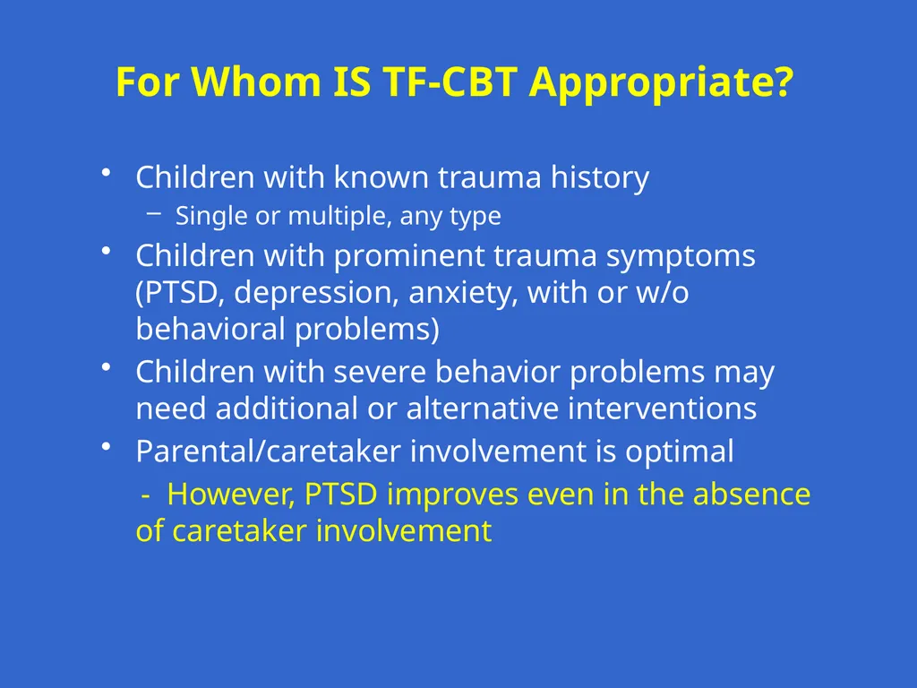 Trauma-Focused Cognitive-Behavioral Therapy - slide 29 of 195