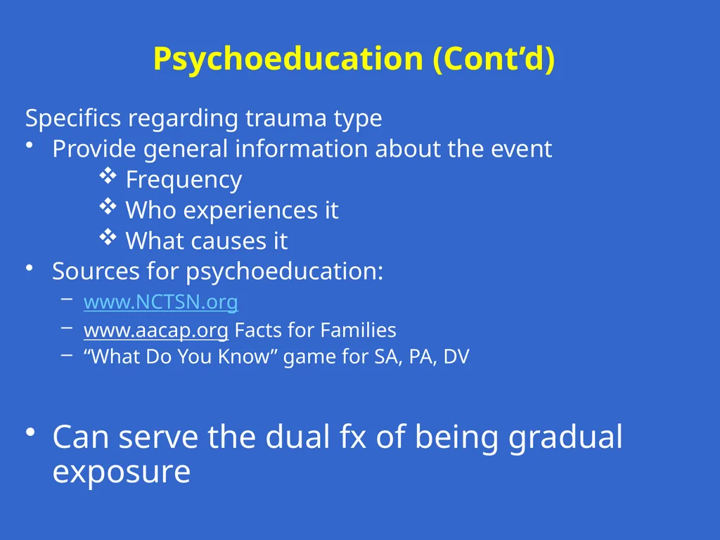 Trauma-Focused Cognitive-Behavioral Therapy - slide 61 of 195