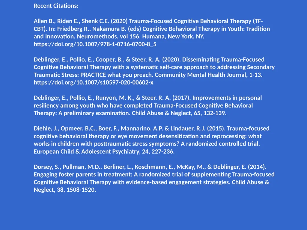 Trauma-Focused Cognitive-Behavioral Therapy - slide 193 of 195