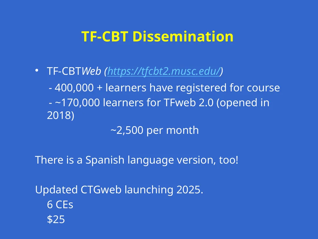 Trauma-Focused Cognitive-Behavioral Therapy - slide 40 of 195