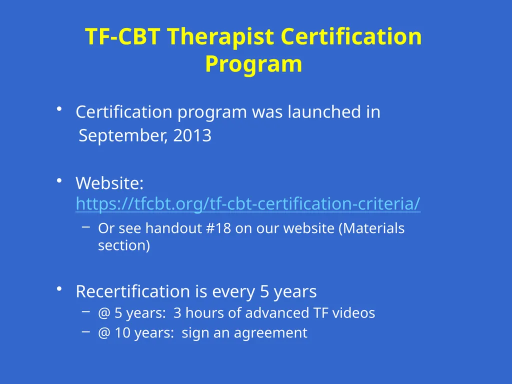Trauma-Focused Cognitive-Behavioral Therapy - slide 41 of 195