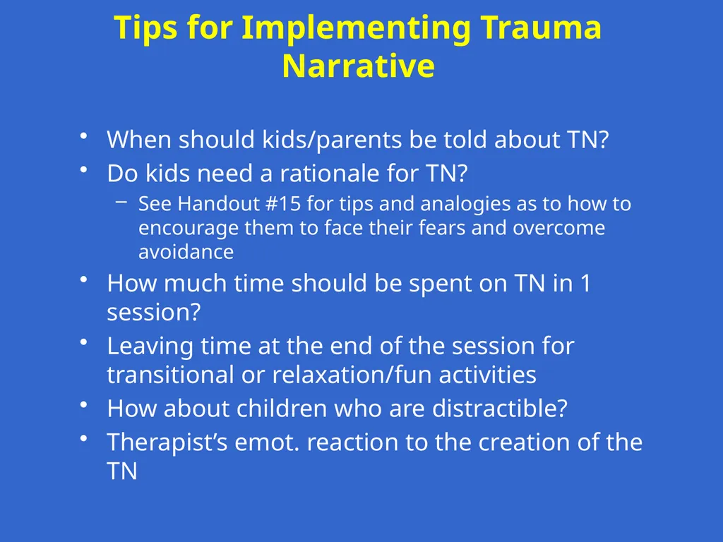 Trauma-Focused Cognitive-Behavioral Therapy - slide 144 of 195