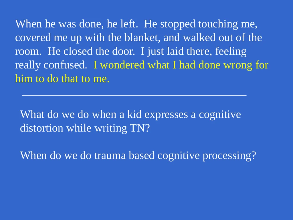 Trauma-Focused Cognitive-Behavioral Therapy - slide 143 of 195