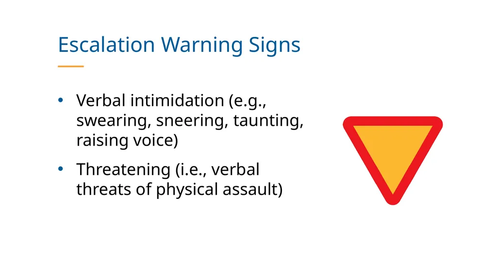 De-escalating Potentially Violent Situations - slide 17 of 32