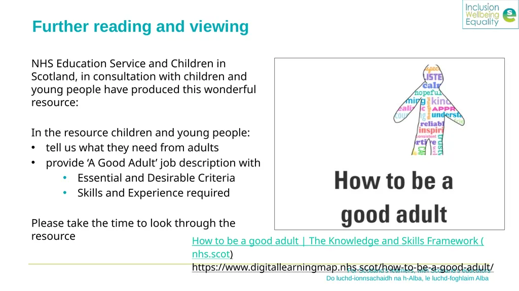 Inclusion Wellbeing & Equalities Professional - slide 20 of 25