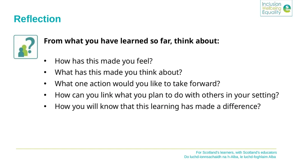 Inclusion Wellbeing & Equalities Professional - slide 23 of 25