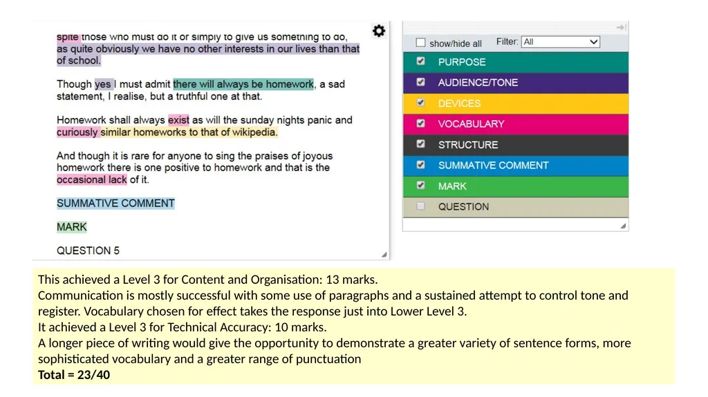 English Language: Paper 2, Question 5 Paper 2, - slide 10 of 10