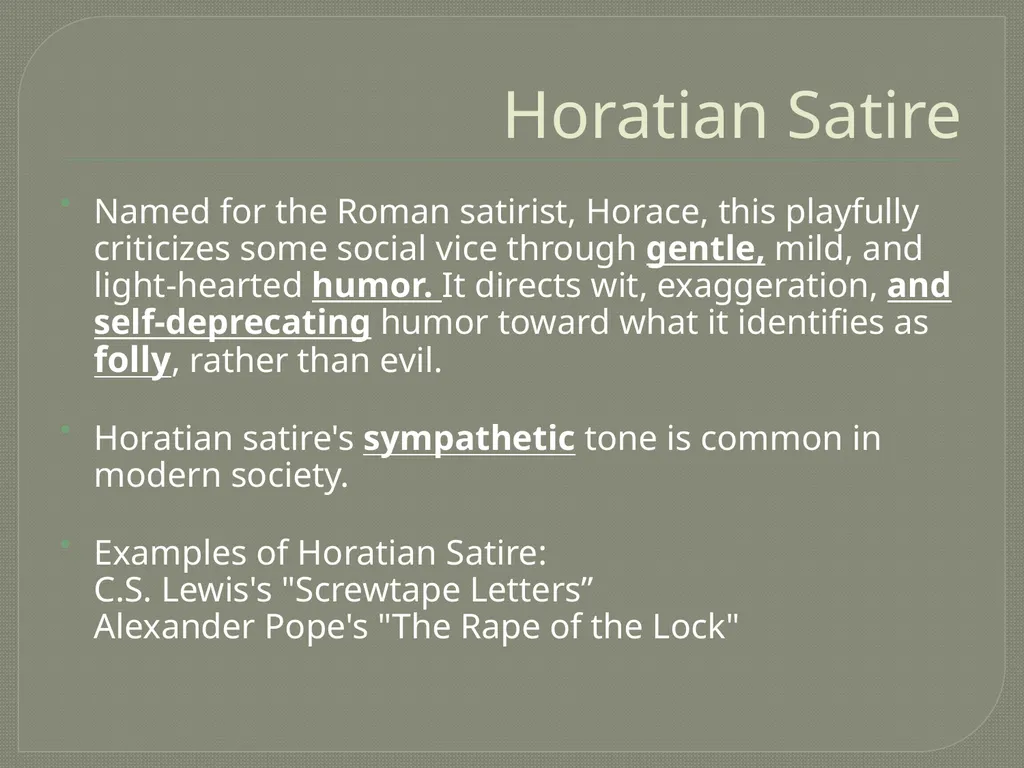 Satire Definition Is a technique employed by - slide 4 of 14