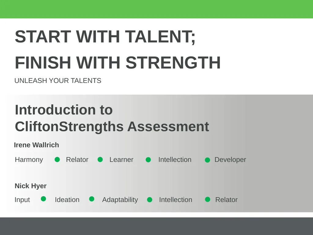 START WITH TALENT; FINISH WITH STRENGTH Unleash - slide 1 of 21