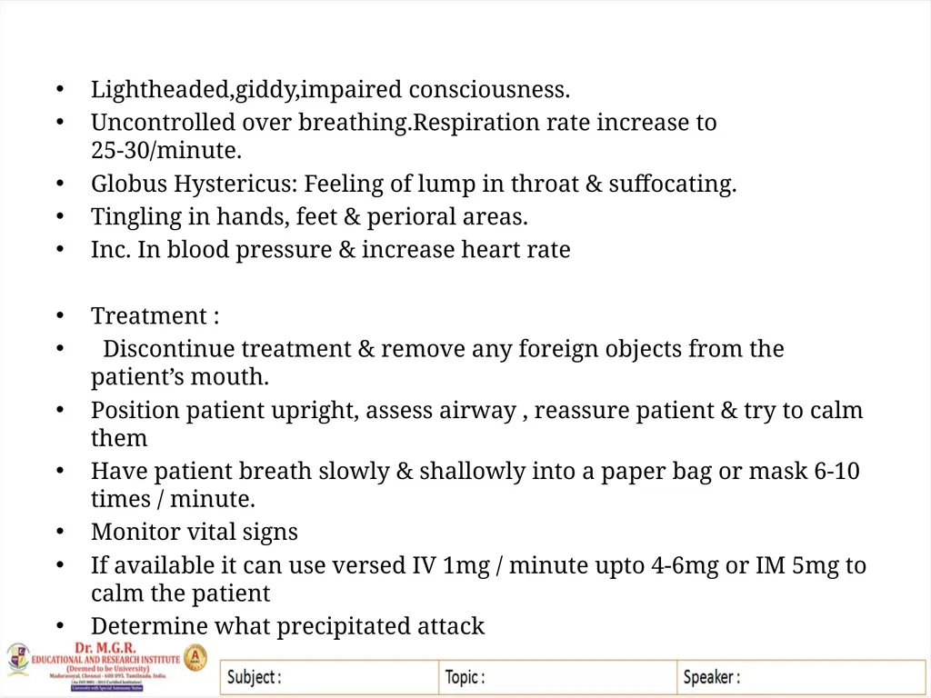 Topic : MEDICAL EMERGENCIES IN DENTAL PRACTICE - slide 19 of 23