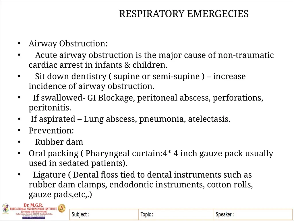 Topic : MEDICAL EMERGENCIES IN DENTAL PRACTICE - slide 12 of 23