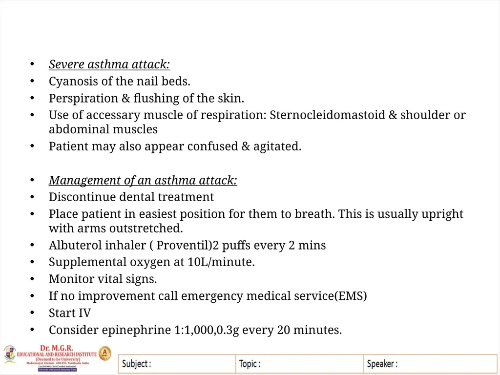 Topic : MEDICAL EMERGENCIES IN DENTAL PRACTICE - slide 17 of 23