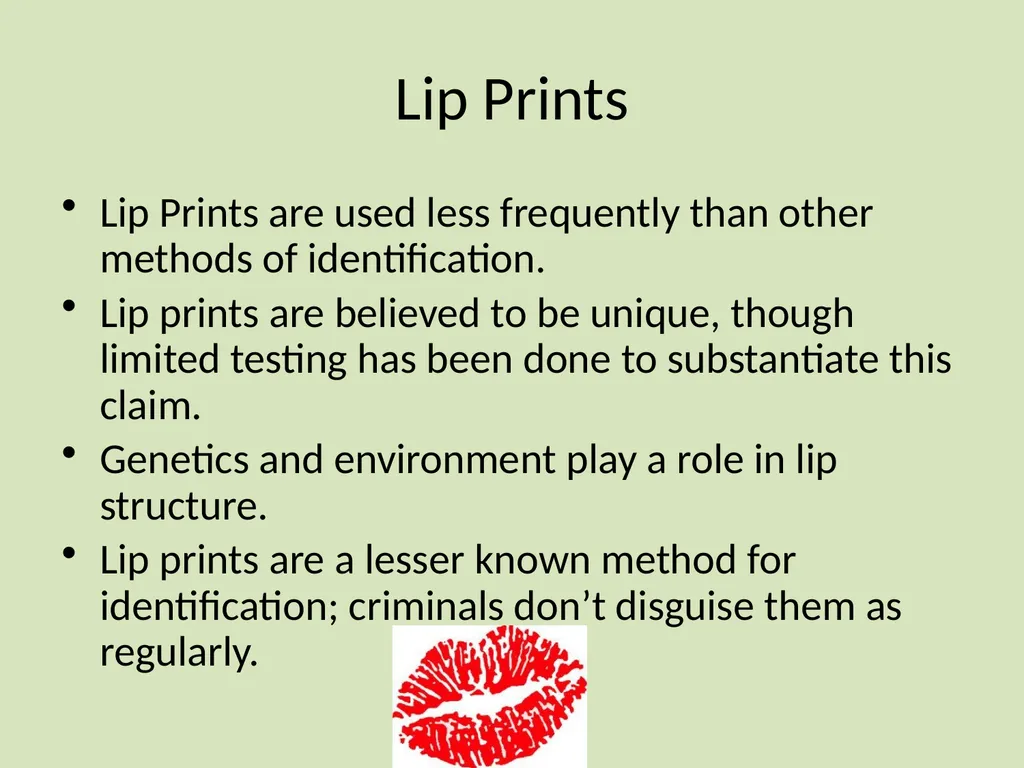 Dental Identification and Lip Prints Original - slide 14 of 14