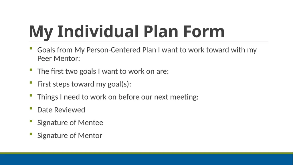 Peer Mentoring Training for Agencies Objectives: - slide 34 of 55