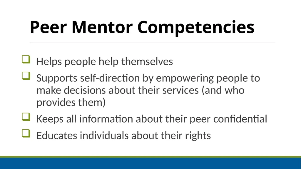 Peer Mentoring Training for Agencies Objectives: - slide 7 of 55