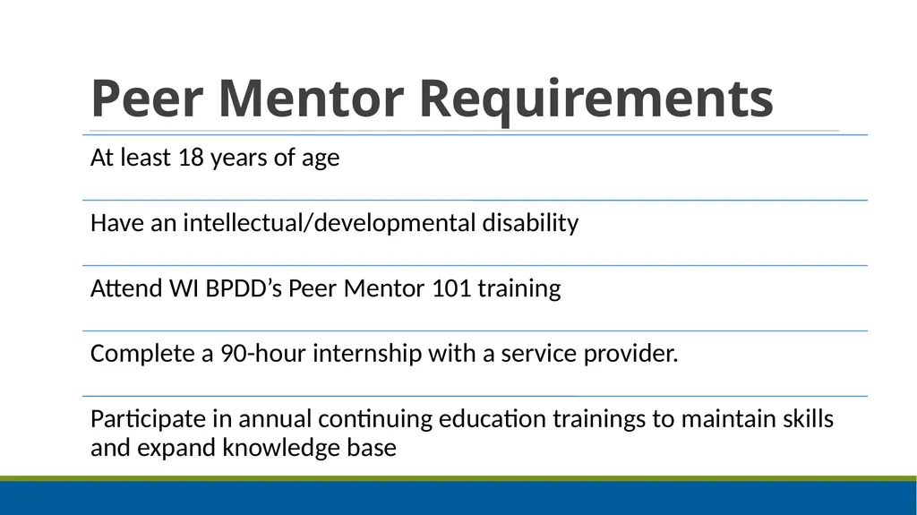 Peer Mentoring Training for Agencies Objectives: - slide 17 of 55