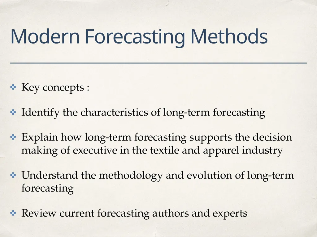 Prof. Guidato Modern Forecasting Methods Fashion - slide 2 of 19