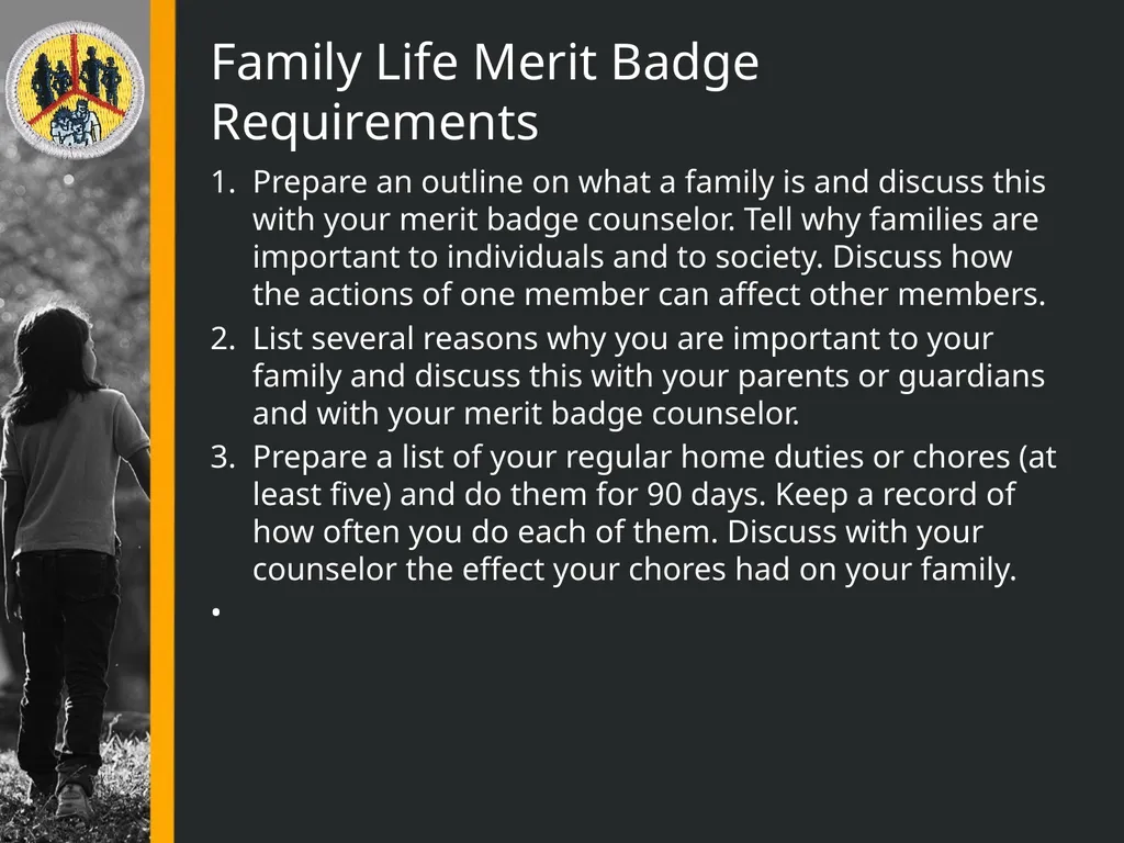 Family Life Merit Badge Troop 344 and 9344 - slide 2 of 47