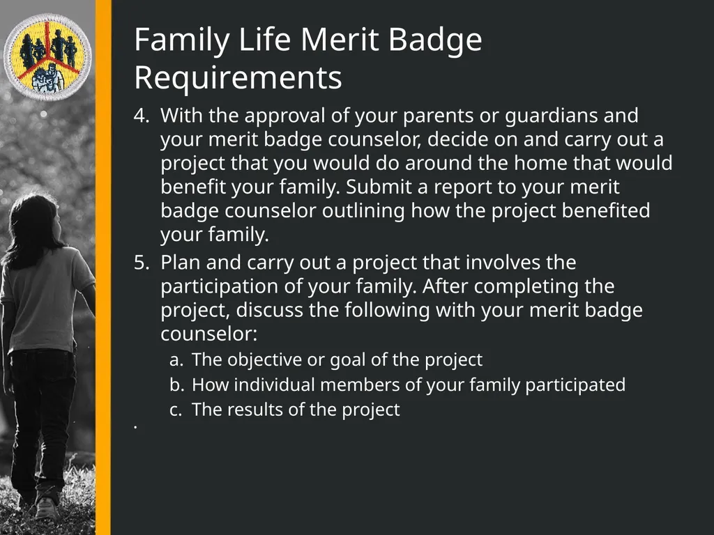 Family Life Merit Badge Troop 344 and 9344 - slide 3 of 47